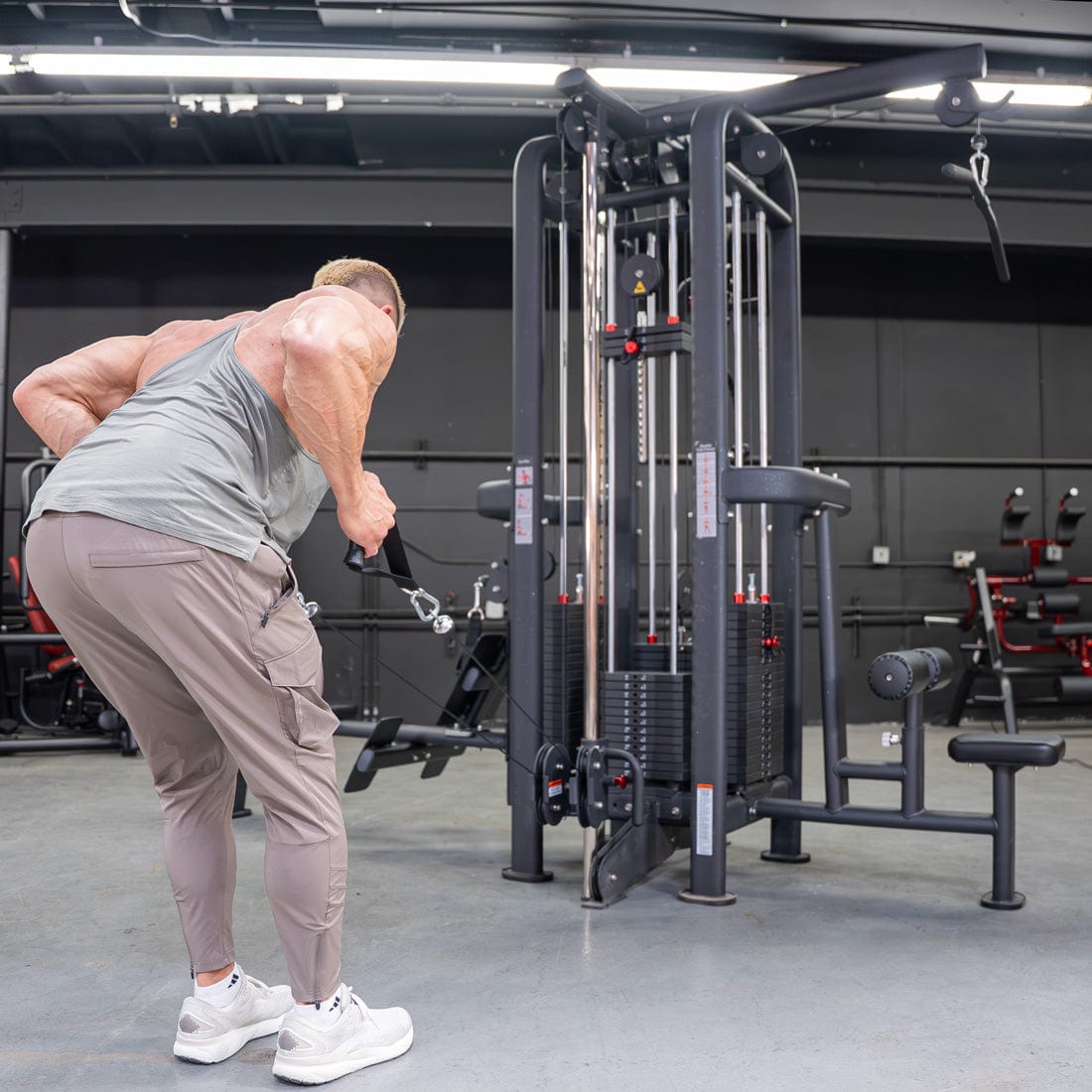 4 Stack Megatron Standard Jungle Gym - 2 Colors - Muscle D Fitness - Low Row, Lat Pulldown, Single Handle Hi/low Pulley, Double Hi/Low Pulley - Grit Grind Strength