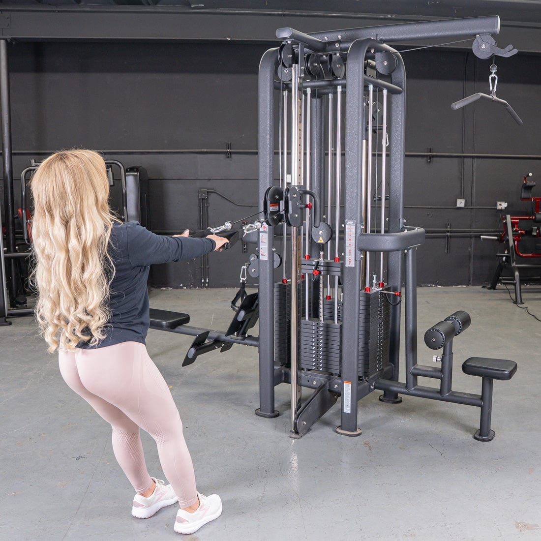 4 Stack Megatron Standard Jungle Gym - 2 Colors - Muscle D Fitness - Low Row, Lat Pulldown, Single Handle Hi/low Pulley, Double Hi/Low Pulley - Grit Grind Strength