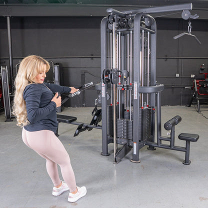 4 Stack Megatron Standard Jungle Gym - 2 Colors - Muscle D Fitness - Low Row, Lat Pulldown, Single Handle Hi/low Pulley, Double Hi/Low Pulley - Grit Grind Strength
