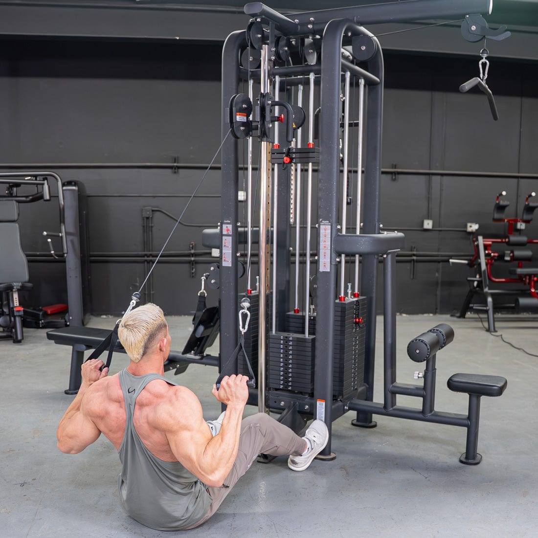4 Stack Megatron Standard Jungle Gym - 2 Colors - Muscle D Fitness - Low Row, Lat Pulldown, Single Handle Hi/low Pulley, Double Hi/Low Pulley - Grit Grind Strength
