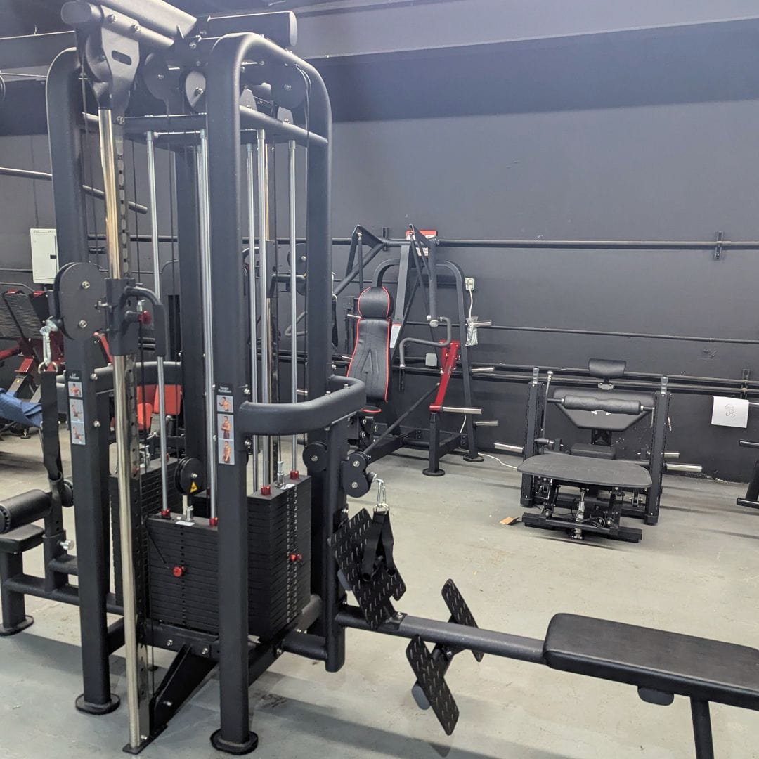 4 Stack Megatron Standard Jungle Gym - 2 Colors - Muscle D Fitness - Low Row, Lat Pulldown, Single Handle Hi/low Pulley, Double Hi/Low Pulley - Grit Grind Strength