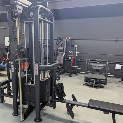 4 Stack Megatron Standard Jungle Gym - 2 Colors - Muscle D Fitness - Low Row, Lat Pulldown, Single Handle Hi/low Pulley, Double Hi/Low Pulley - Grit Grind Strength