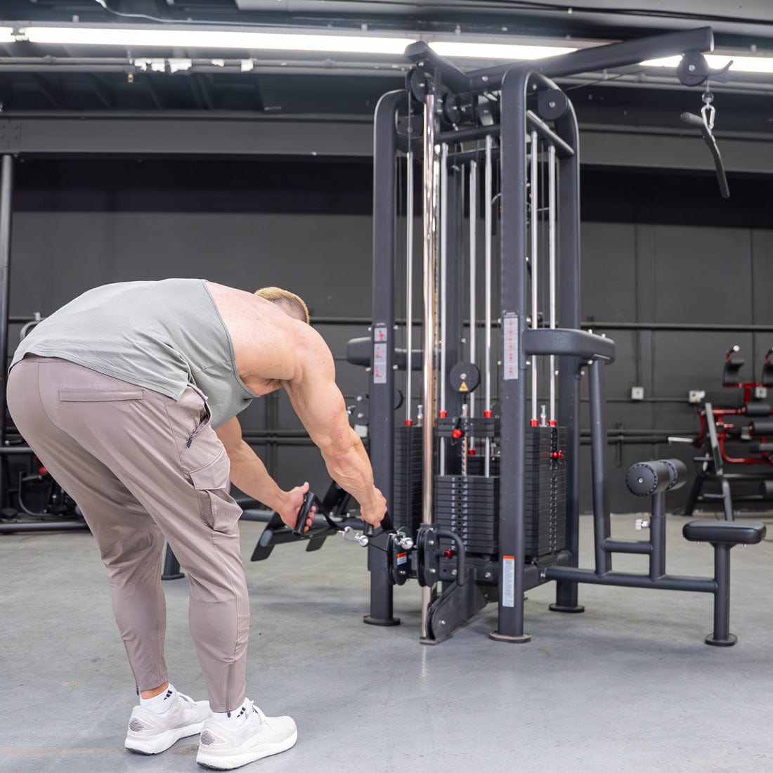 4 Stack Megatron Standard Jungle Gym - 2 Colors - Muscle D Fitness - Low Row, Lat Pulldown, Single Handle Hi/low Pulley, Double Hi/Low Pulley - Grit Grind Strength