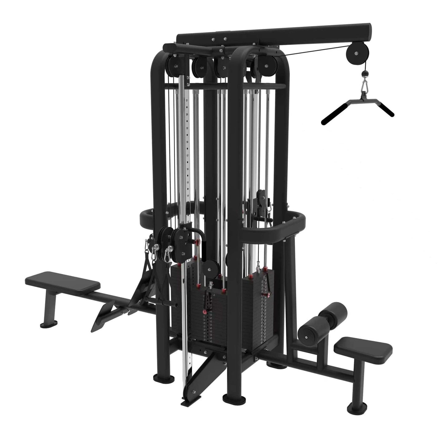4 Stack Megatron Standard Jungle Gym - 2 Colors - Muscle D Fitness - Low Row, Lat Pulldown, Single Handle Hi/low Pulley, Double Hi/Low Pulley - Grit Grind Strength