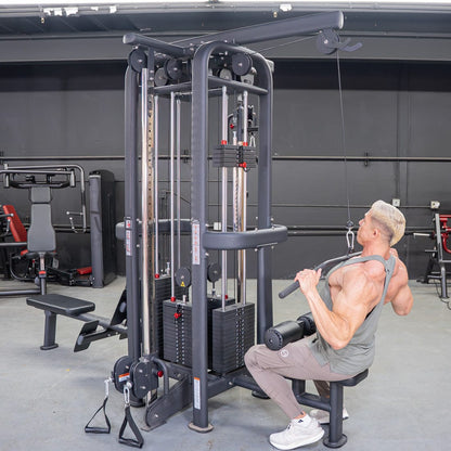 4 Stack Megatron Standard Jungle Gym - 2 Colors - Muscle D Fitness - Low Row, Lat Pulldown, Single Handle Hi/low Pulley, Double Hi/Low Pulley - Grit Grind Strength
