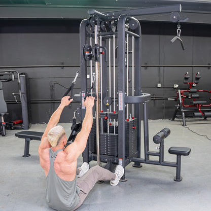 4 Stack Megatron Standard Jungle Gym - 2 Colors - Muscle D Fitness - Low Row, Lat Pulldown, Single Handle Hi/low Pulley, Double Hi/Low Pulley - Grit Grind Strength