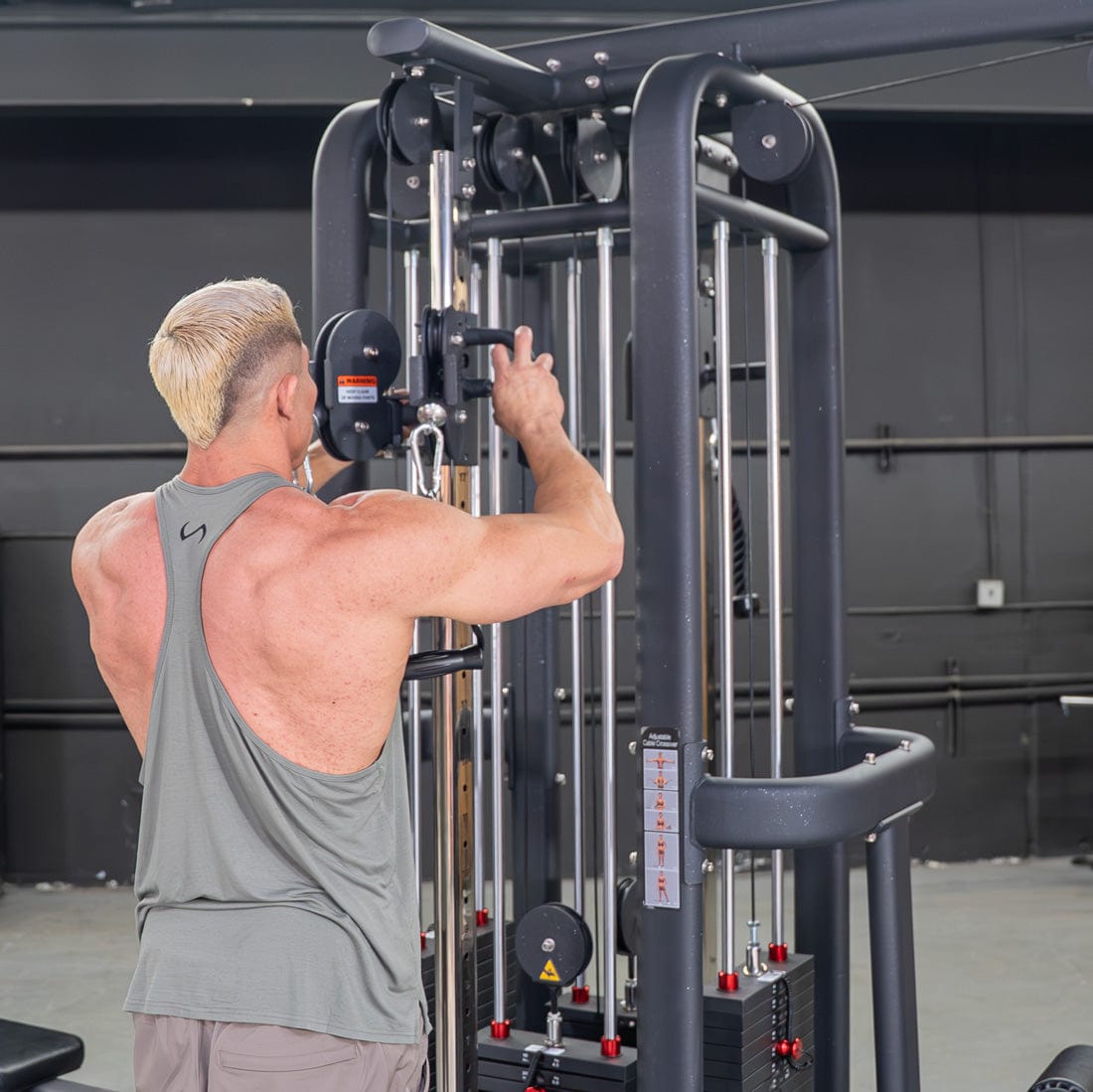 4 Stack Megatron Standard Jungle Gym - 2 Colors - Muscle D Fitness - Low Row, Lat Pulldown, Single Handle Hi/low Pulley, Double Hi/Low Pulley - Grit Grind Strength