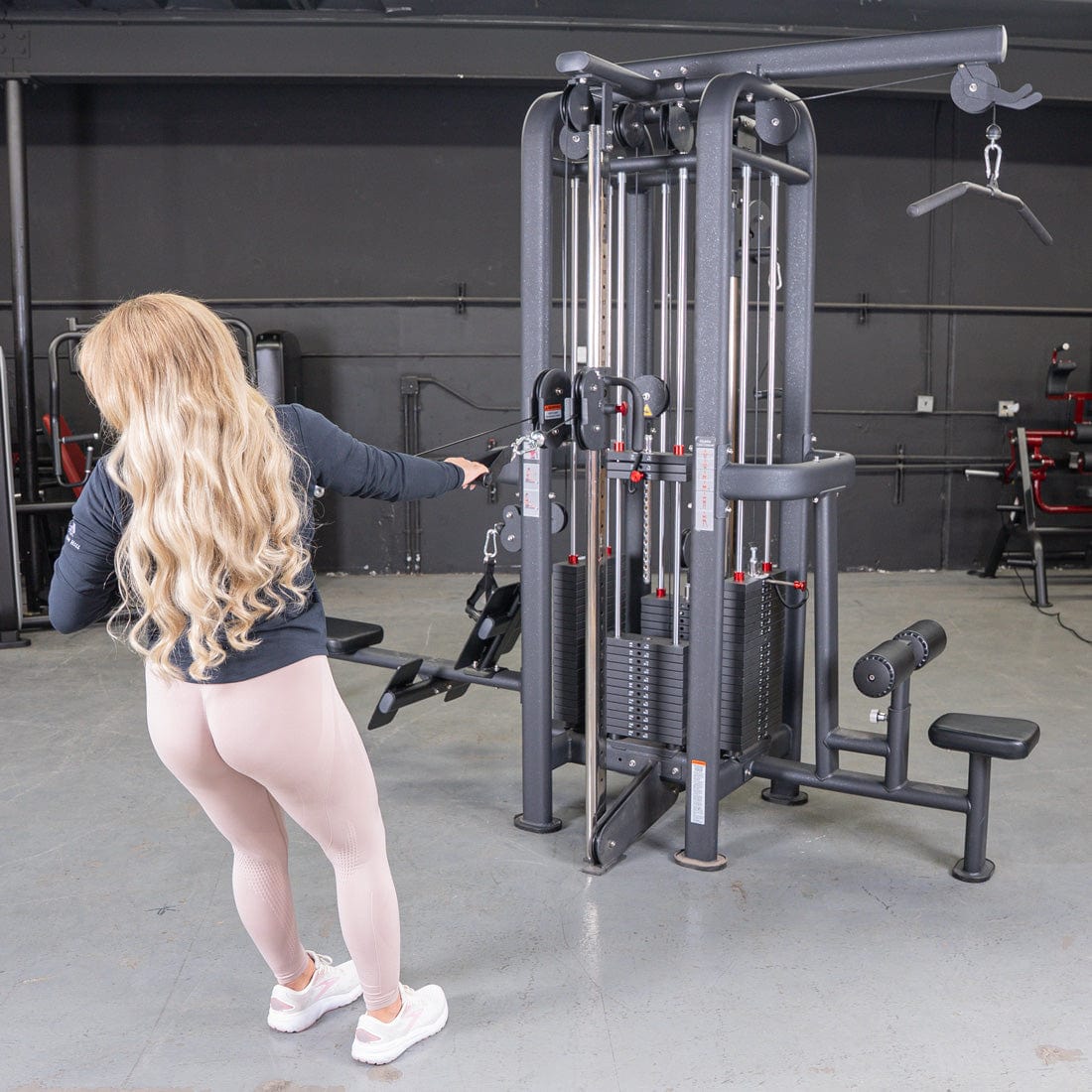 4 Stack Megatron Standard Jungle Gym - 2 Colors - Muscle D Fitness - Low Row, Lat Pulldown, Single Handle Hi/low Pulley, Double Hi/Low Pulley - Grit Grind Strength