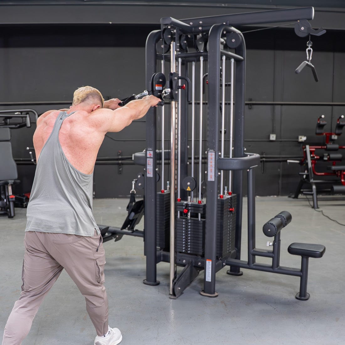 4 Stack Megatron Standard Jungle Gym - 2 Colors - Muscle D Fitness - Low Row, Lat Pulldown, Single Handle Hi/low Pulley, Double Hi/Low Pulley - Grit Grind Strength