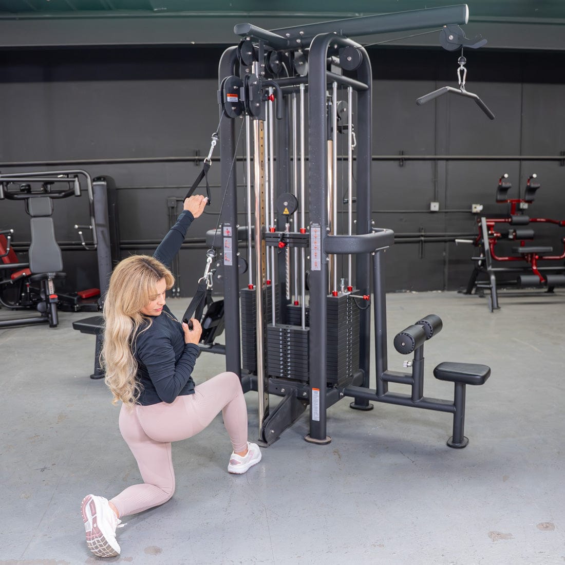 4 Stack Megatron Standard Jungle Gym - 2 Colors - Muscle D Fitness - Low Row, Lat Pulldown, Single Handle Hi/low Pulley, Double Hi/Low Pulley - Grit Grind Strength