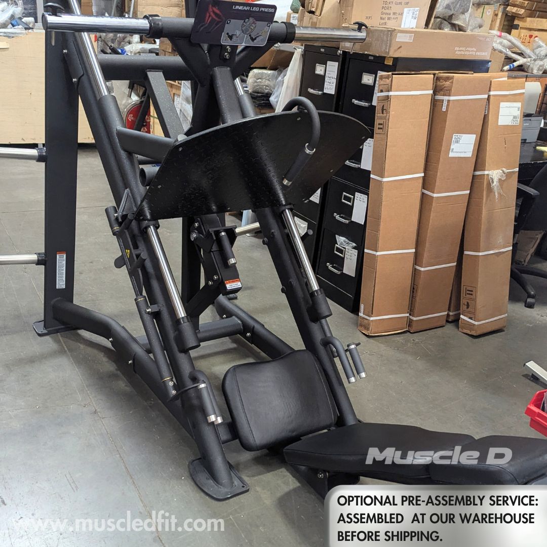 45 Degree Linear Leg Press Machine - Muscle D Fitness - Adjustable Angle Back Pad - Grit Grind Strength