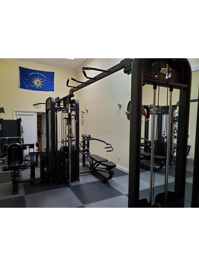 5 Stack Megatron Compact Multi - Gym - Muscle D Fitness - Lat Pull, Low Row, Bench Press, Lat Pull, Leg Ext / Curl - Grit Grind Strength