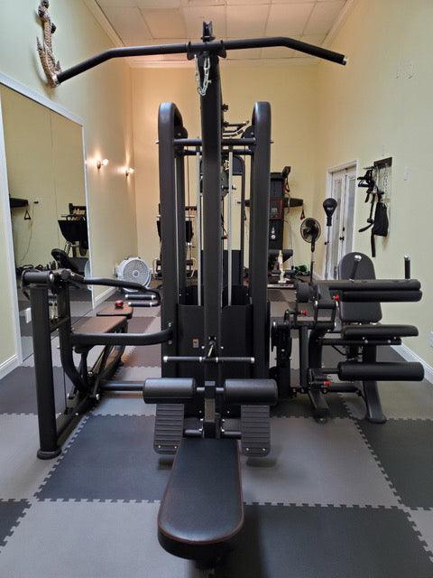 5 Stack Megatron Compact Multi - Gym - Muscle D Fitness - Lat Pull, Low Row, Bench Press, Lat Pull, Leg Ext / Curl - Grit Grind Strength