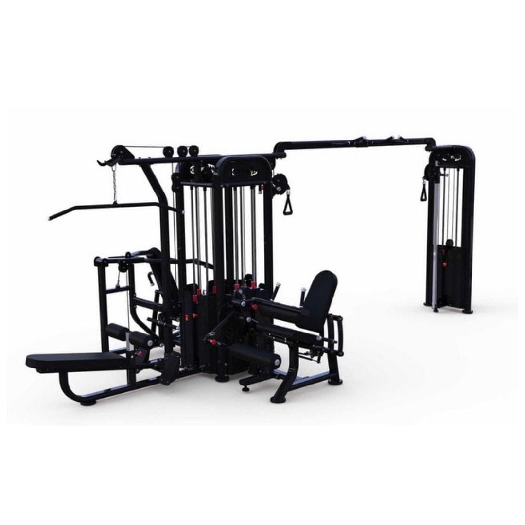 5 Stack Megatron Compact Multi - Gym - Muscle D Fitness - Lat Pull, Low Row, Bench Press, Lat Pull, Leg Ext / Curl - Grit Grind Strength