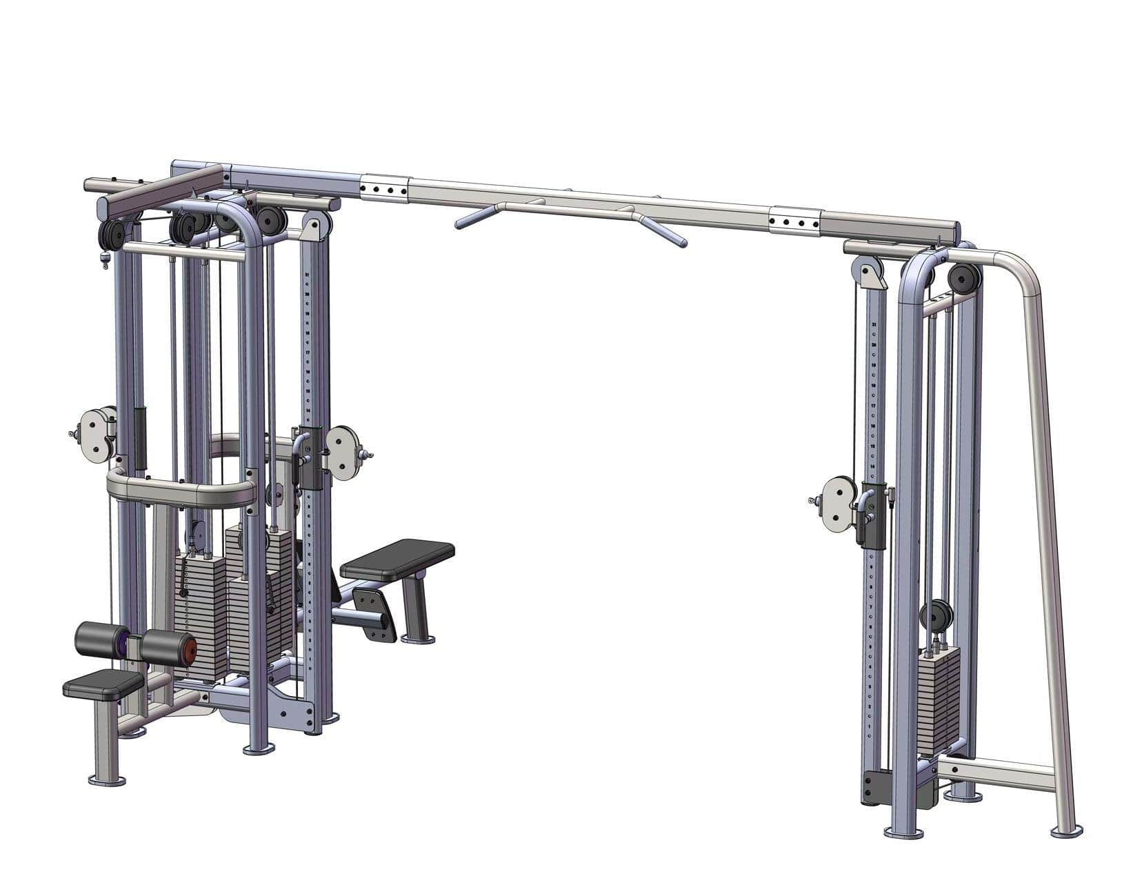 5 Stack Megatron Deluxe Jungle Gym 3 Colors - Muscle D Fitness - Commercial - Grade , Lat Pull, Low Row, Functional Column - Grit Grind Strength