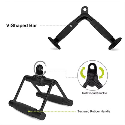 Custom Black Pulley Cable Attachment Sets  for Lat Pulls