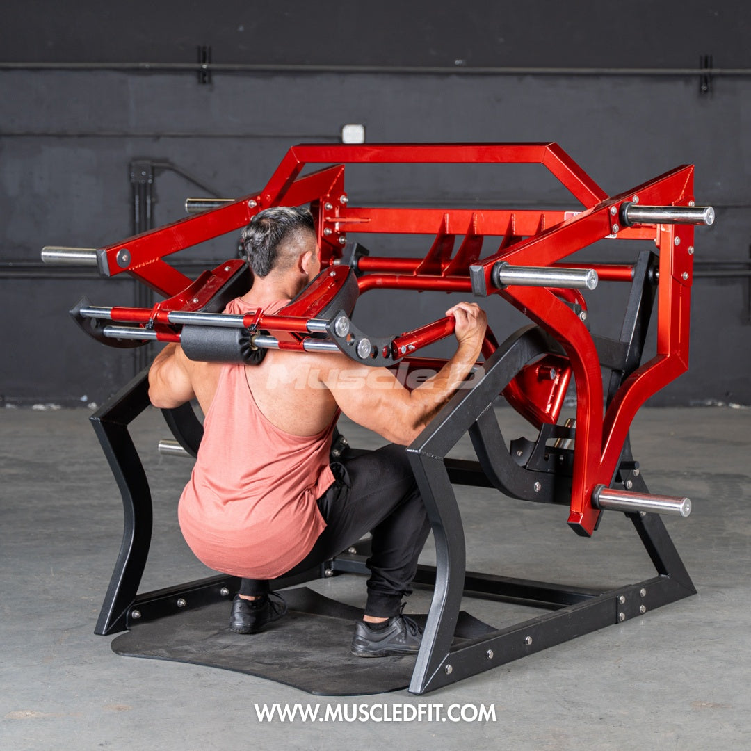Sentadillas Power Hack Pro Strength | Máquina de gimnasio comercial Muscle D Fitness 