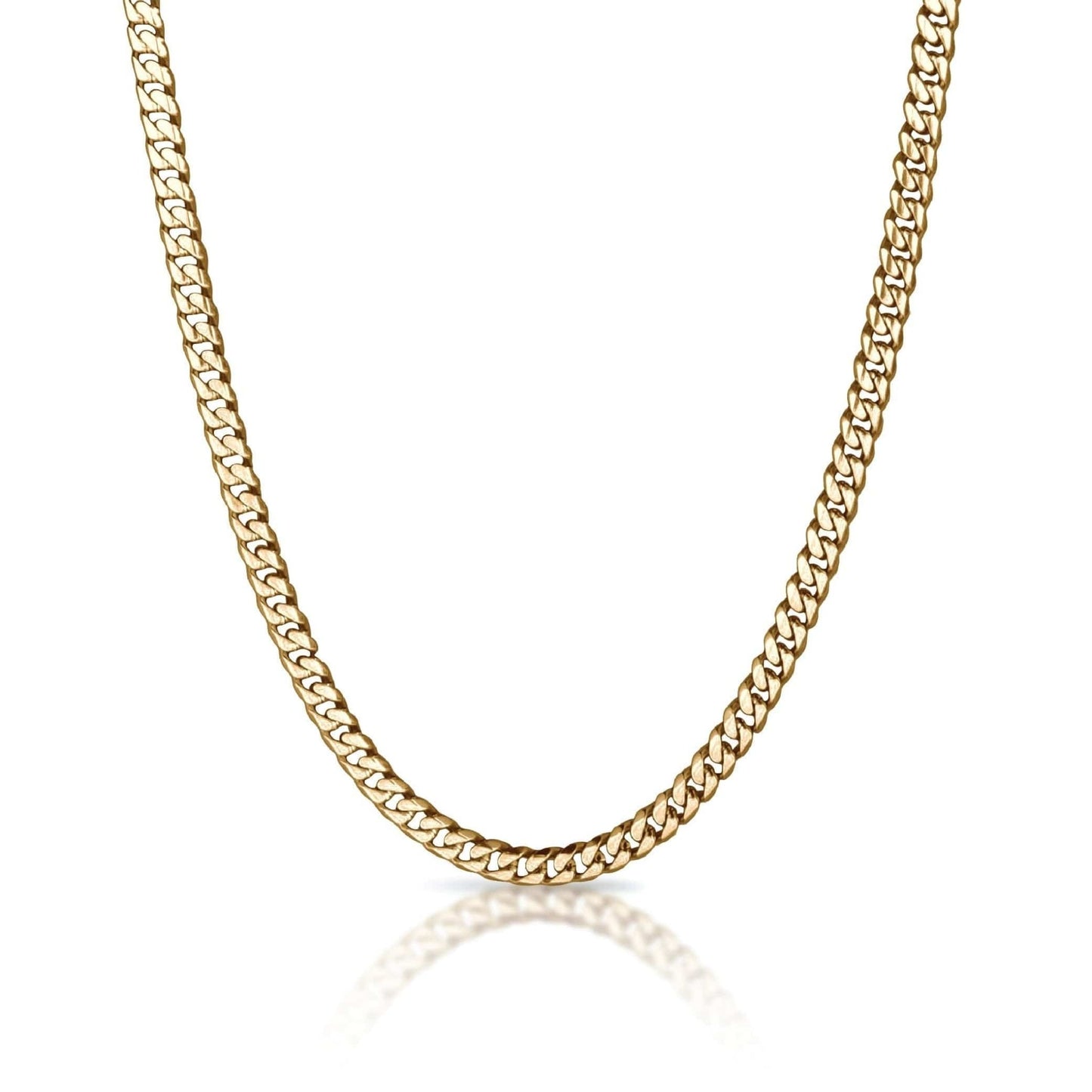 6mm Cuban Link Chain Necklace - 14K Gold Plated Stainless Steel - Grit Grind Strength