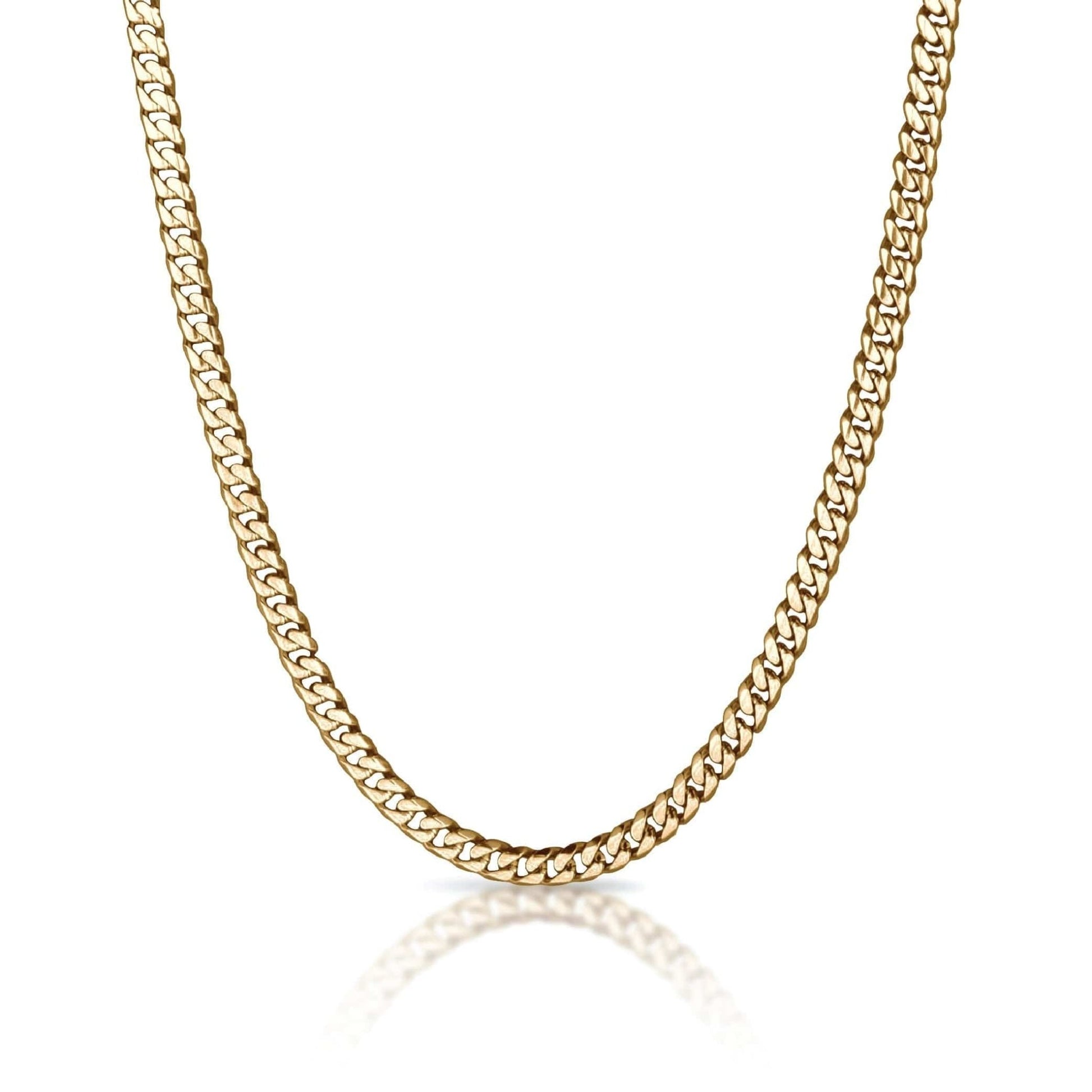 6mm Cuban Link Chain Necklace - 14K Gold Plated Stainless Steel - Grit Grind Strength