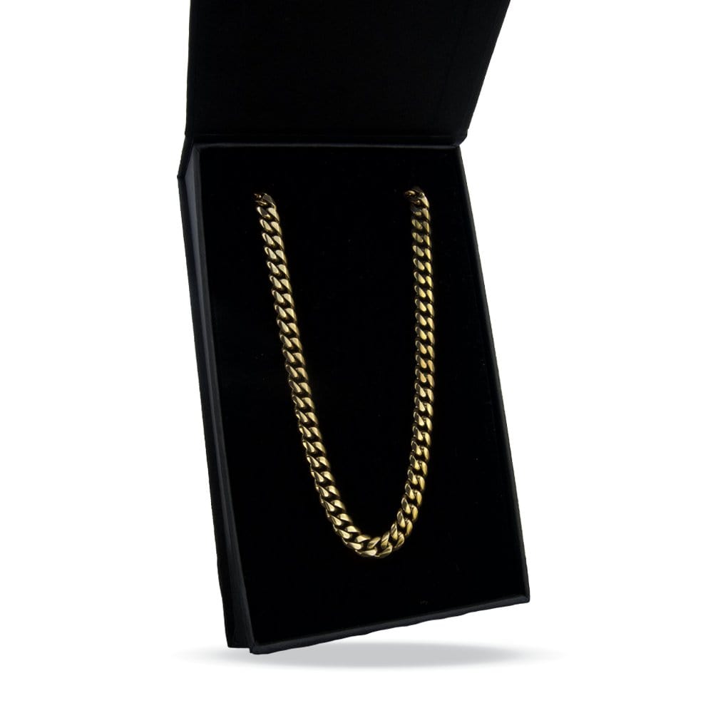 6mm Cuban Link Chain Necklace - 14K Gold Plated Stainless Steel - Grit Grind Strength