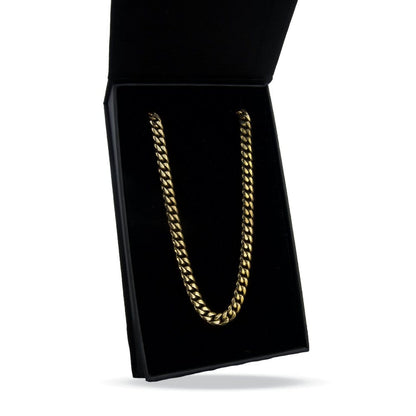6mm Cuban Link Chain Necklace - 14K Gold Plated Stainless Steel - Grit Grind Strength