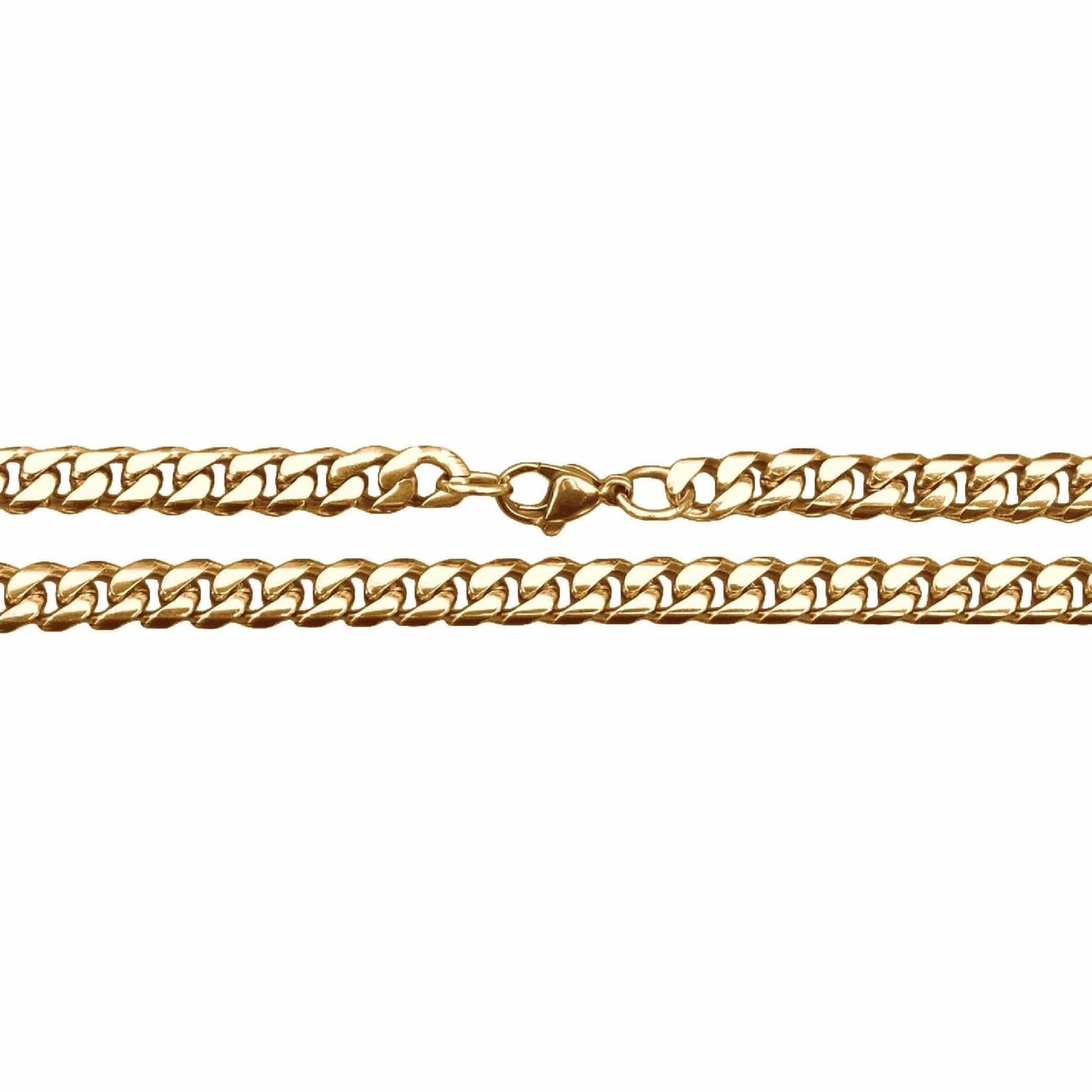 6mm Cuban Link Chain Necklace - 14K Gold Plated Stainless Steel - Grit Grind Strength