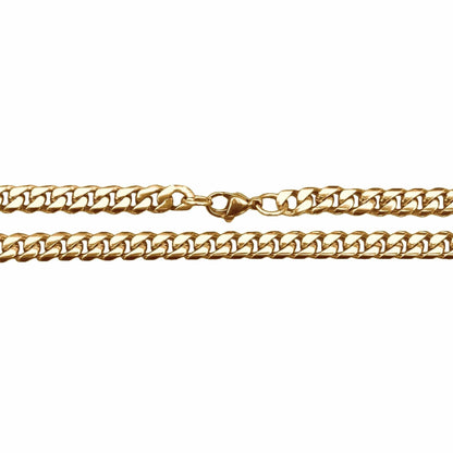 6mm Cuban Link Chain Necklace - 14K Gold Plated Stainless Steel - Grit Grind Strength