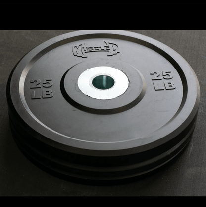 7' Stainless Steel Bearing Olympic Bar and Bumper Plate Set - Grit Grind Strength