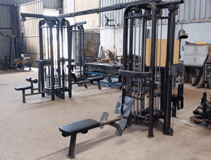 8 Stack Megatron Standard Jungle Gym - 2 Colors - Muscle D Fitness - Black/Silver, Lat Pulldown, Pull - up, Low Row, Single/Double Pulleys - Grit Grind Strength