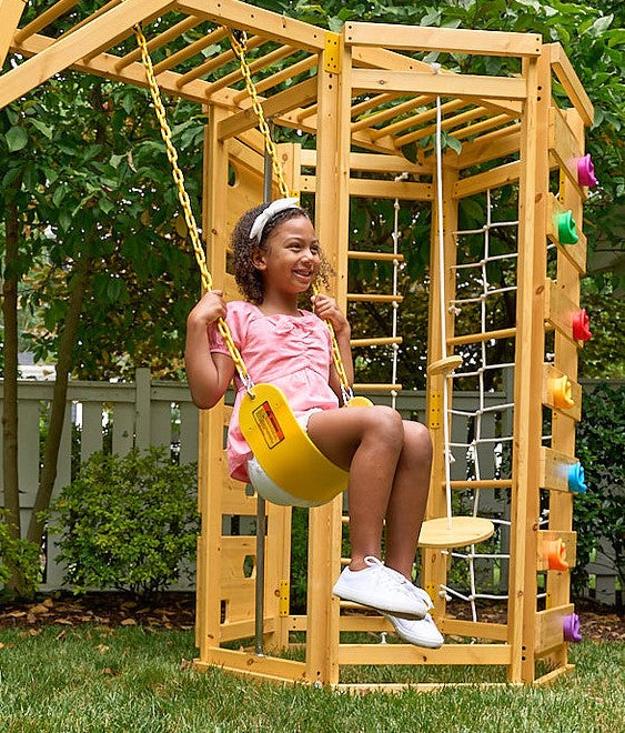 Avenlur Hawthorn XL Wooden Outdoor Playset – Slide, Swing, Climbing Wall & Monkey Bars | Backyard Playground Set for Kids - Grit Grind Strength