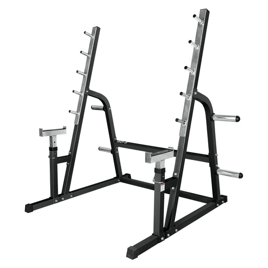 Squat - Bench Press Combo Rack w/ Plate Storage - Grit Grind Strength