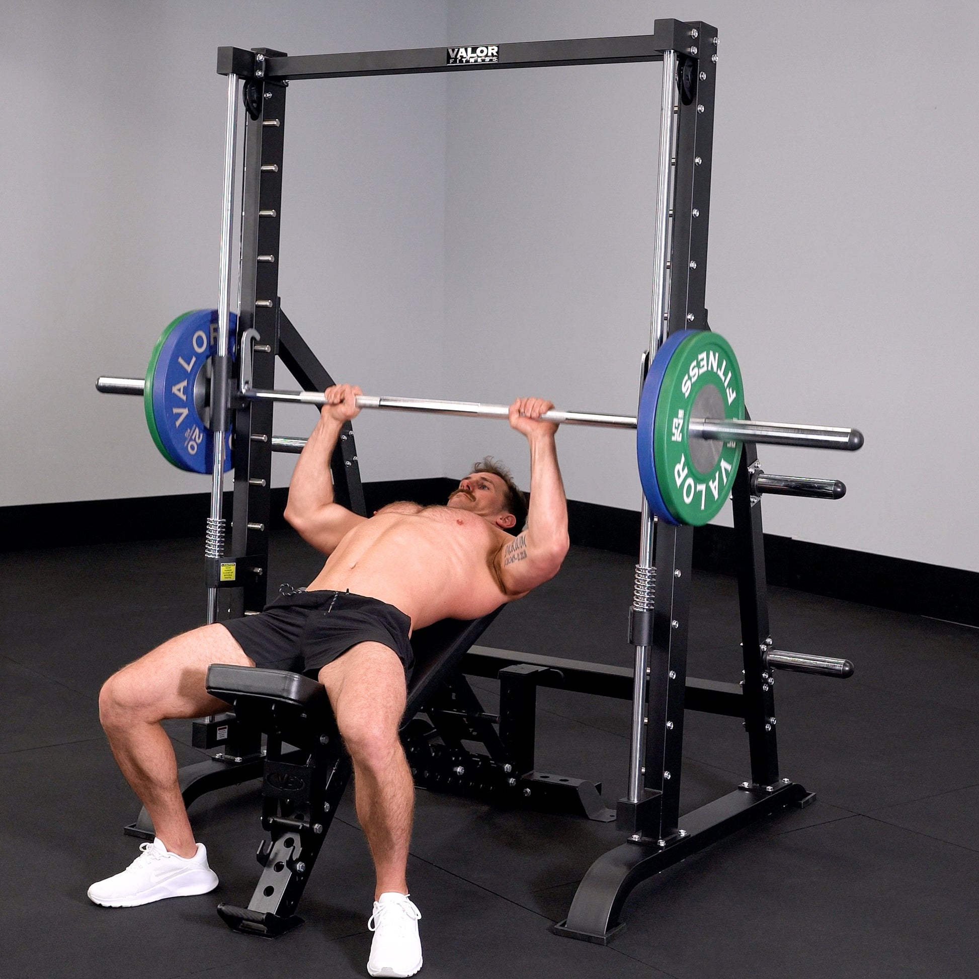 Counterbalanced Smith Machine with Plate Storage Pegs - Grit Grind Strength