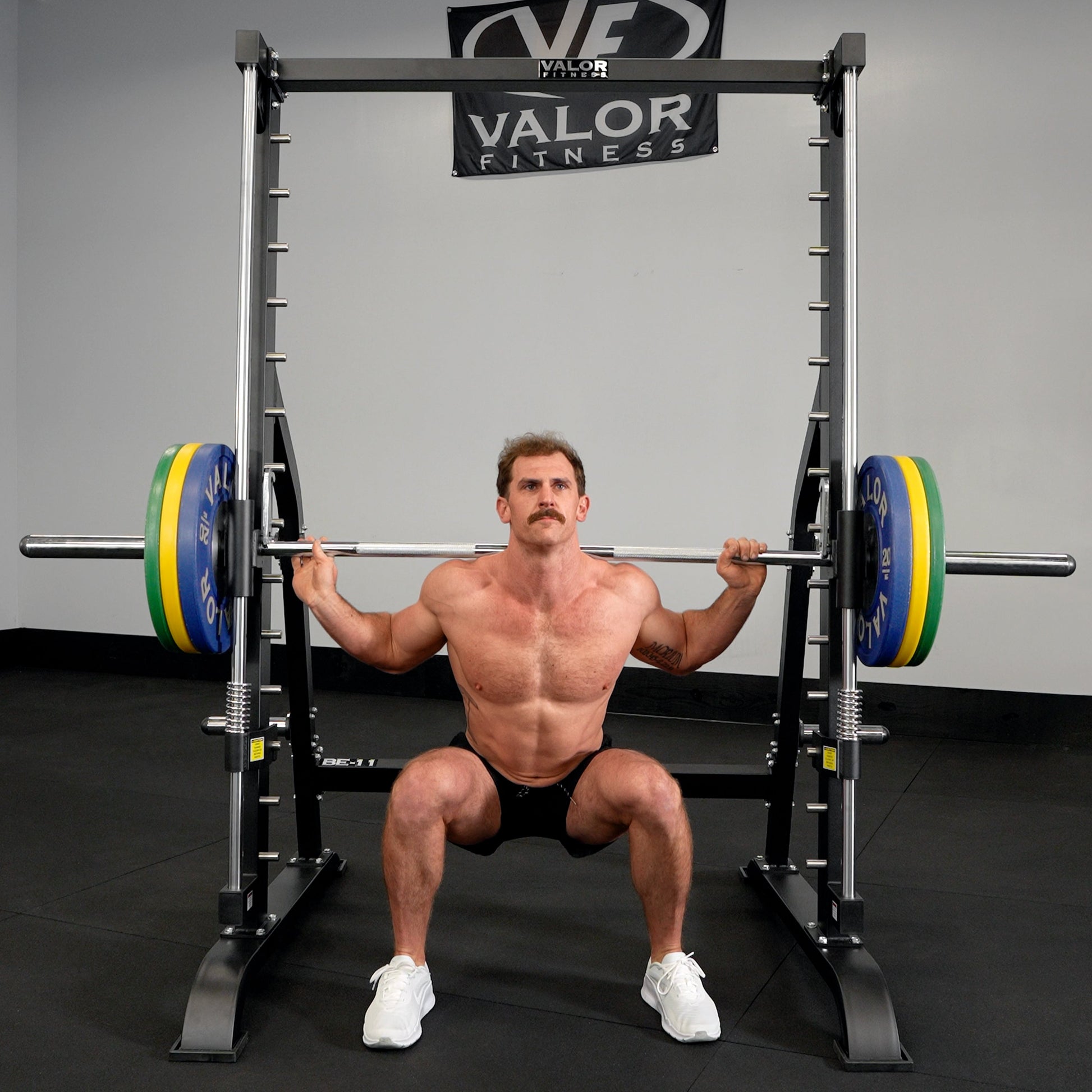 Counterbalanced Smith Machine with Plate Storage Pegs - Grit Grind Strength