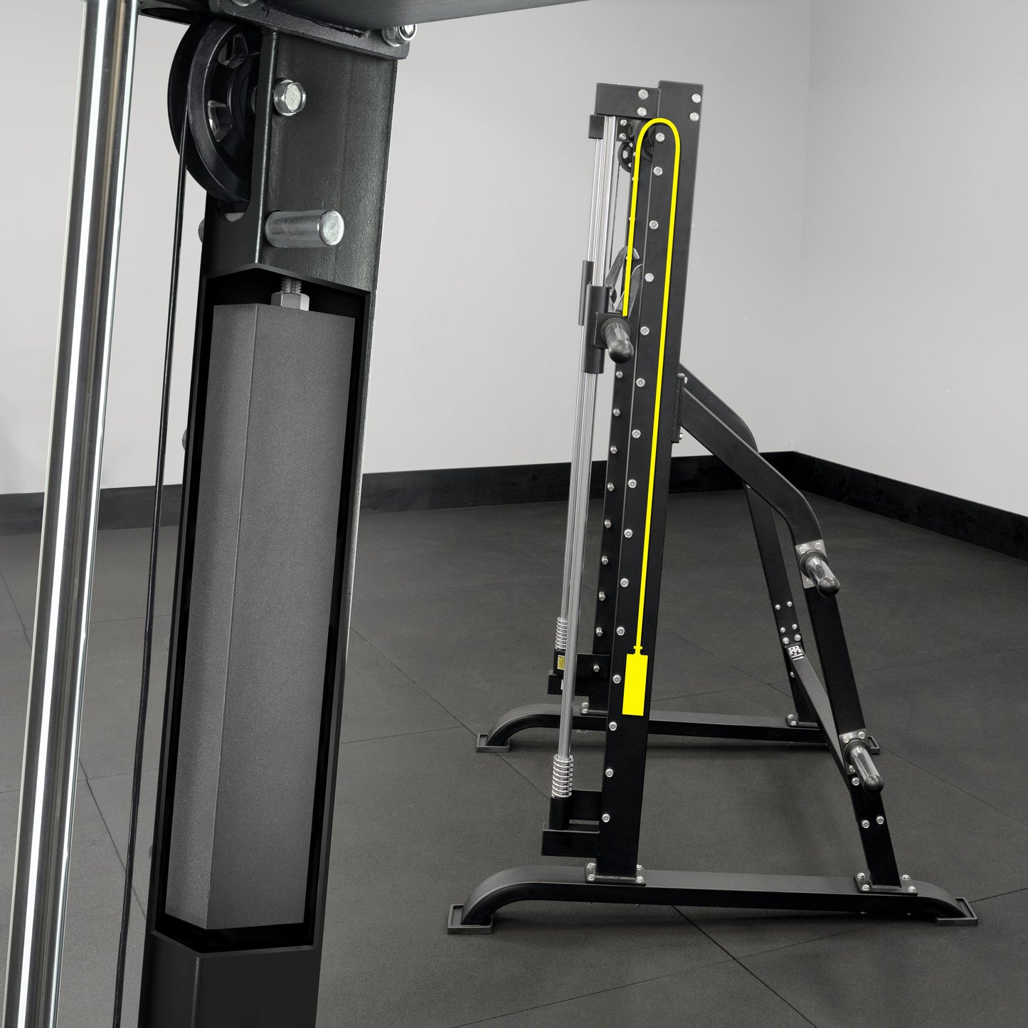 Counterbalanced Smith Machine with Plate Storage Pegs - Grit Grind Strength