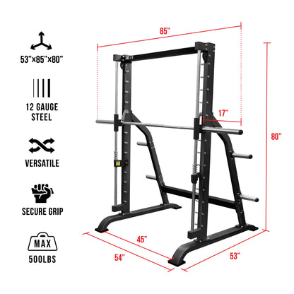 Counterbalanced Smith Machine with Plate Storage Pegs - Grit Grind Strength