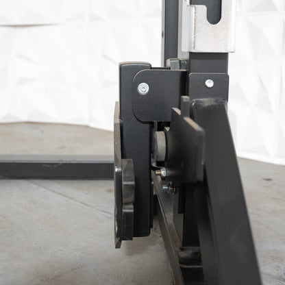 Deluxe Half Rack - Muscle D Fitness - Heavy Duty - Adjustable Safety Bars - Pull Up - Vertical Olympic Bar Storage - Grit Grind Strength