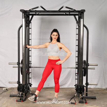 Muscle D Fitness Dual Adjustable Pulley Smith Combo – Full Body Trainer - Grit Grind Strength
