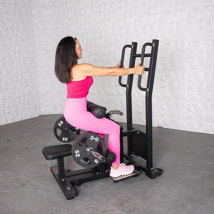 Excel Standing Hip Thrust - Muscle D Fitness - Plate Load Extension - Band Compatible - Adjustable Pads - Grit Grind Strength