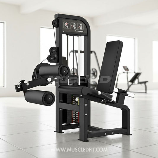 Excel Seated Leg Curl - Muscle D Fitness - Selectorized Hamstring Curl - Grit Grind Strength