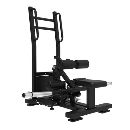 Excel Standing Hip Thrust - Muscle D Fitness - Plate Load Extension - Band Compatible - Adjustable Pads - Grit Grind Strength