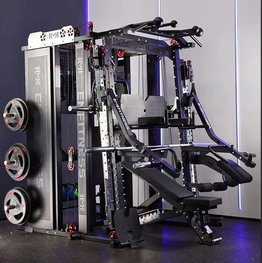 Multifunctional All-In-One Home Gym Smith Machine Squat Rack with Storage