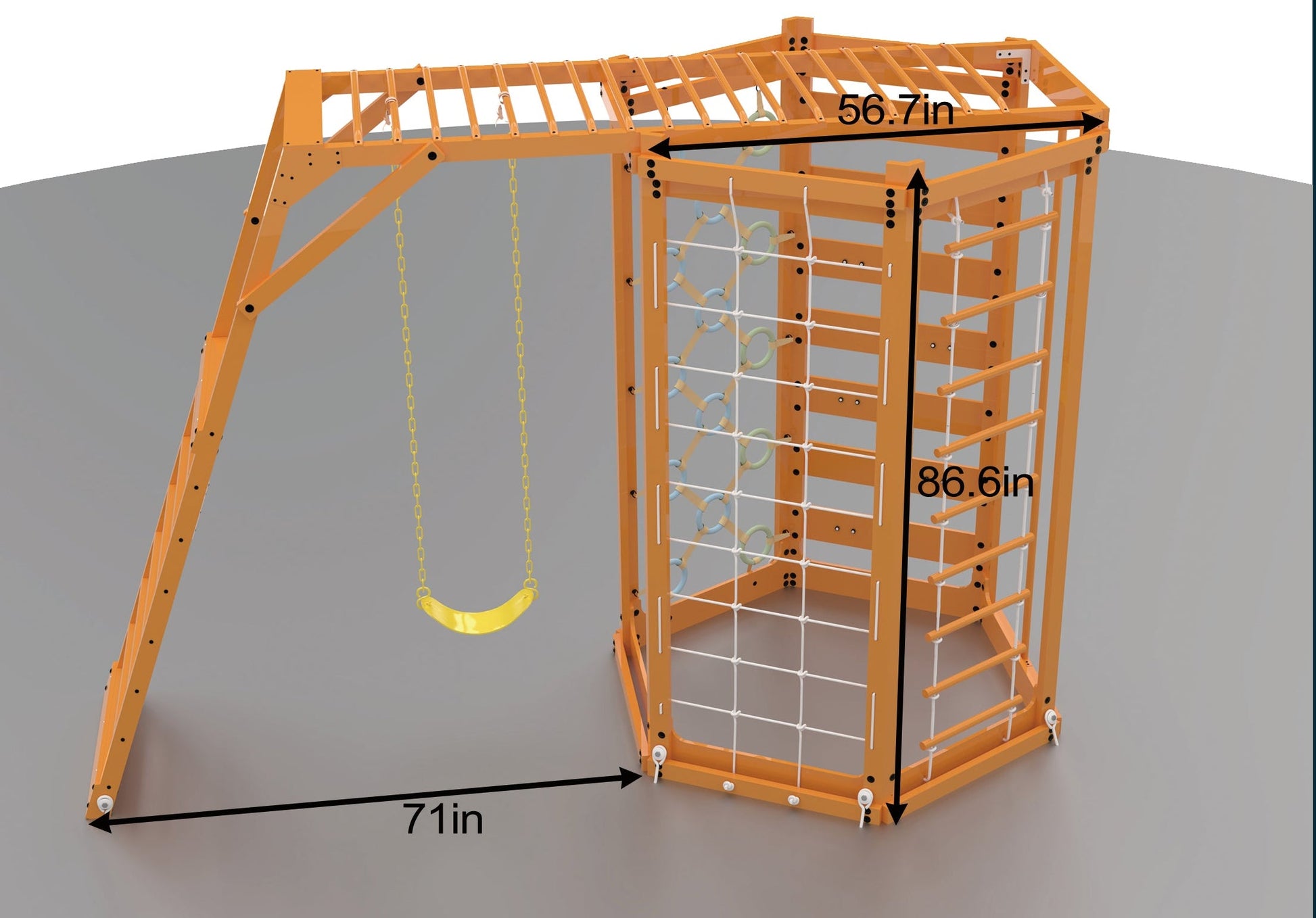 Avenlur Hawthorn XL Wooden Outdoor Playset – Slide, Swing, Climbing Wall & Monkey Bars | Backyard Playground Set for Kids - Grit Grind Strength