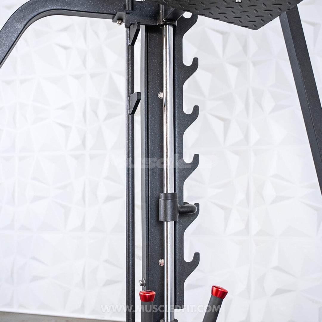 Excel Vertical Leg Press - Muscle D Fitness - Plate Load Leg Press - Adjustabe Back Pad - Weight Storage Pegs - Safety stops