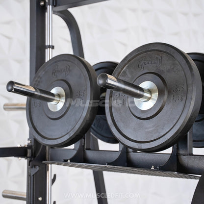 Excel Vertical Leg Press - Muscle D Fitness - Plate Load Leg Press - Adjustabe Back Pad - Weight Storage Pegs - Safety stops