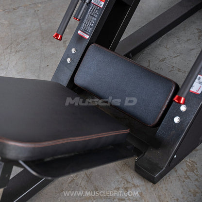 Excel Linear Hack/Leg Press - Muscle D Fitness - Plate Load Hack Squat Combo - Weight Storage Pegs - Adjustable Foot Plate / Back Pad