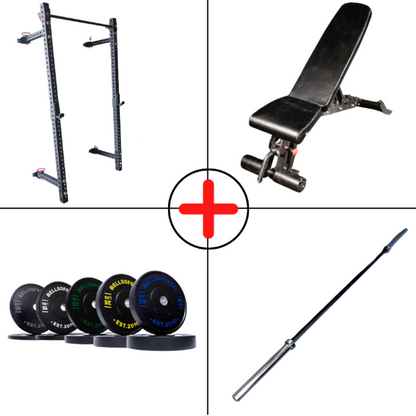 NEW Compact Bumper Plate Home Gym Package - Grit Grind Strength