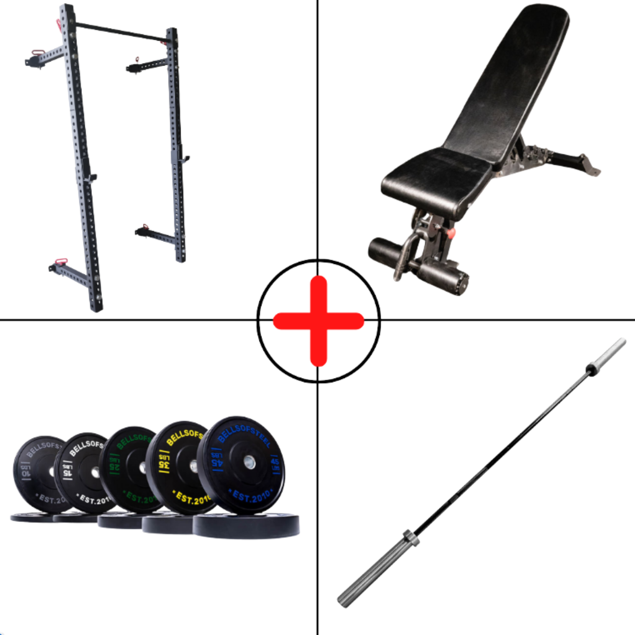 NEW Compact Bumper Plate Home Gym Package - Grit Grind Strength