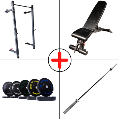 NEW Compact Bumper Plate Home Gym Package - Grit Grind Strength