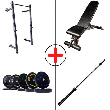 NEW Compact Bumper Plate Home Gym Package - Grit Grind Strength