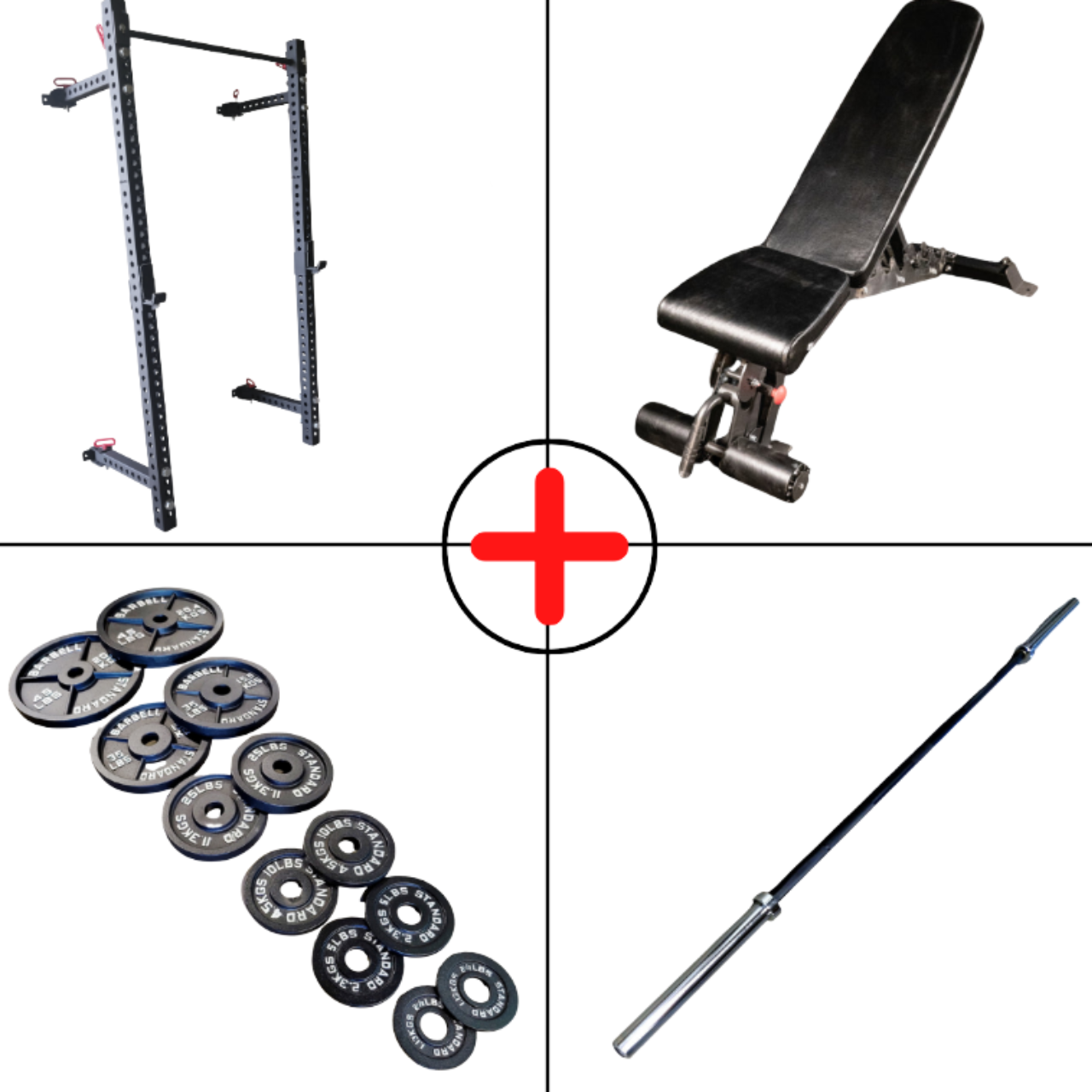 NEW Compact Olympic Plate Home Gym Package - Grit Grind Strength